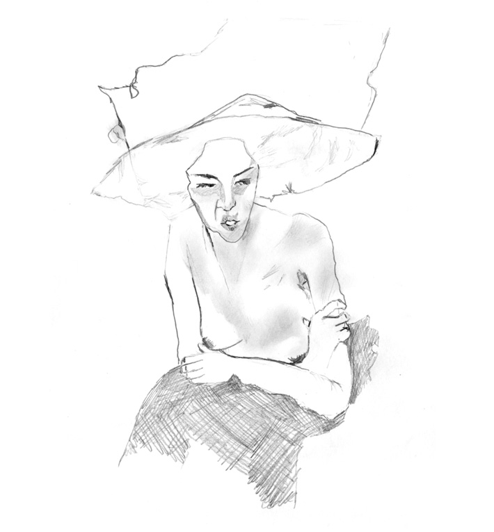 © Suzanne Day 2016 / Sketch of Egon Schiele's 'The Scornful Woman'